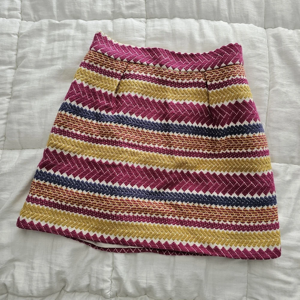 Anthropologie X Morgan Carper High Waist Embroidered Skirt XL
